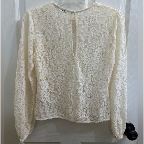 NWT Abercrombie & Fitch Full Lace Long-sleeve White Top Bridal New XS 0 2 - Picture 2 of 9